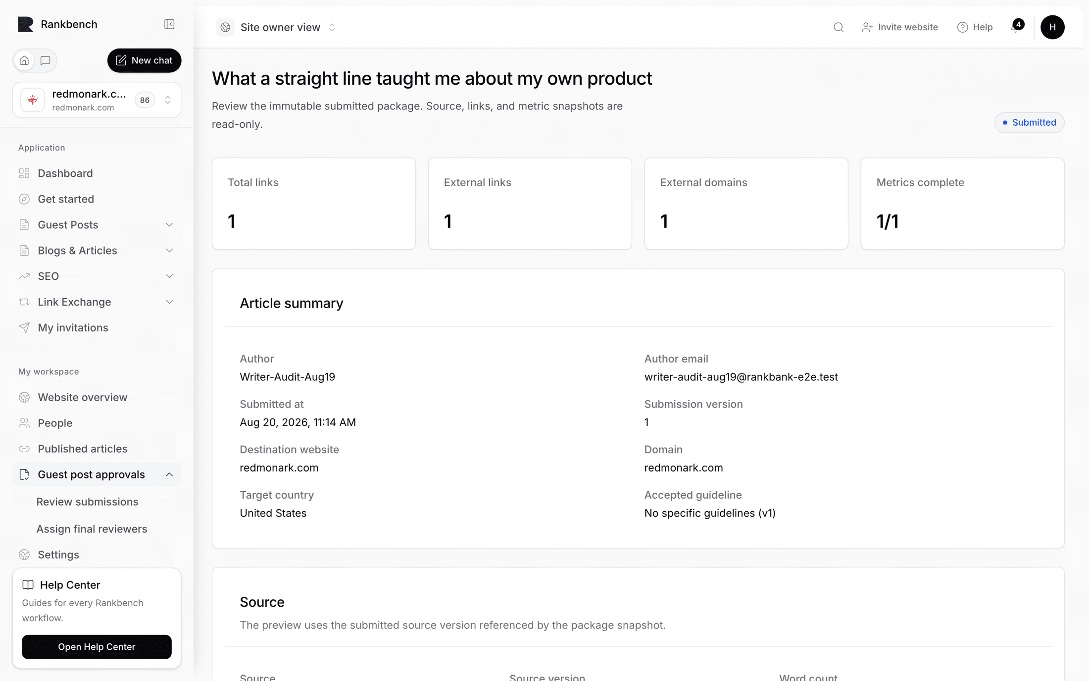 The decision controls with the note field