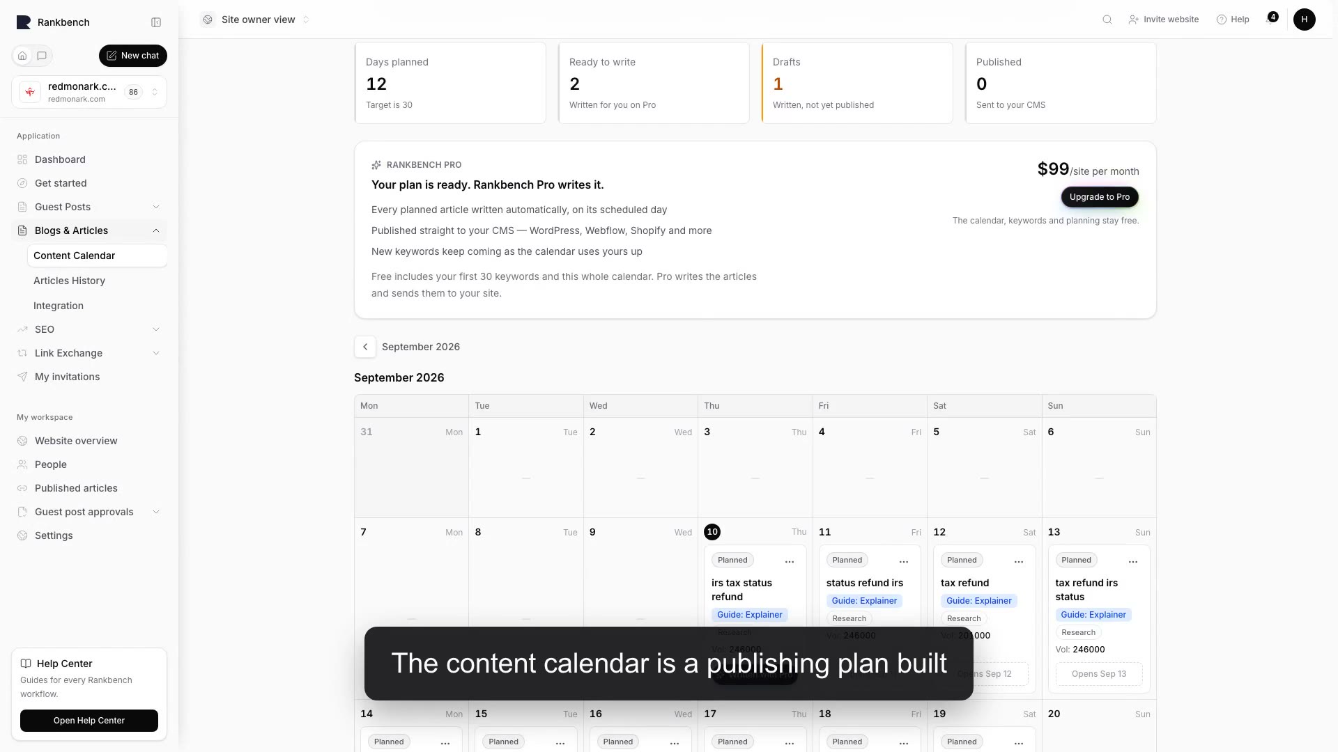 Poster frame from the Content calendar tour